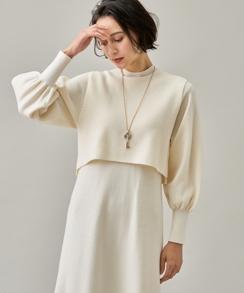 ANAYI（アナイ） ニットワンピース 36 オフホワイト レディース