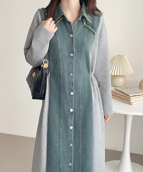 ABITOKYO（アビトーキョー） ワンピース 異素材デニムドッキング