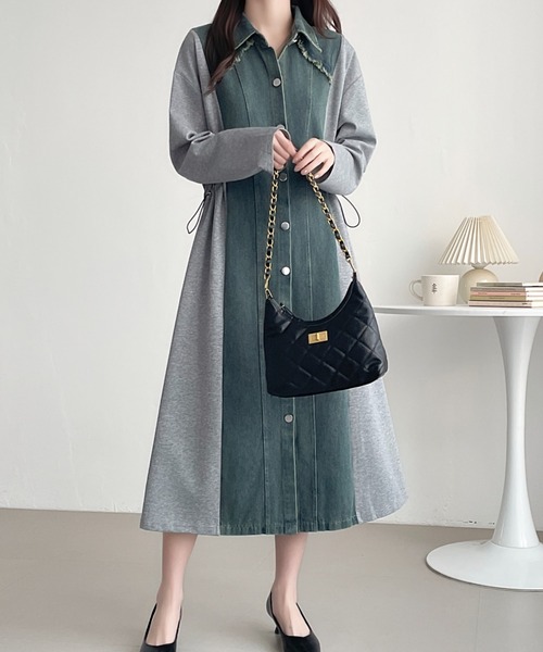 ABITOKYO（アビトーキョー） ワンピース 異素材デニムドッキング