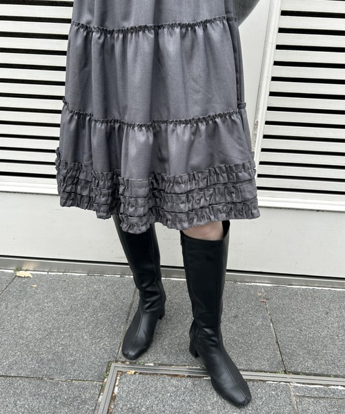 スカート ボリュームフリルティアードスカート | LACーVERT | 03