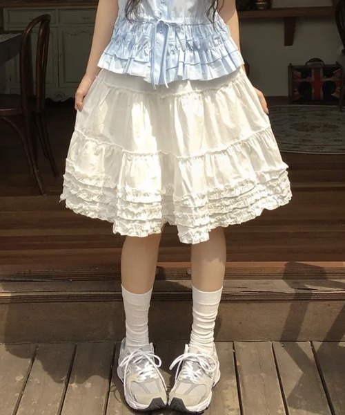 スカート ボリュームフリルティアードスカート | LACーVERT | 07