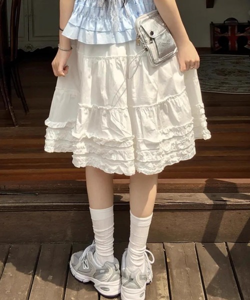 スカート ボリュームフリルティアードスカート | LACーVERT | 08