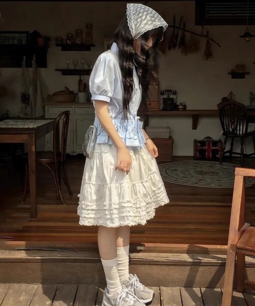 スカート ボリュームフリルティアードスカート | LACーVERT | 10