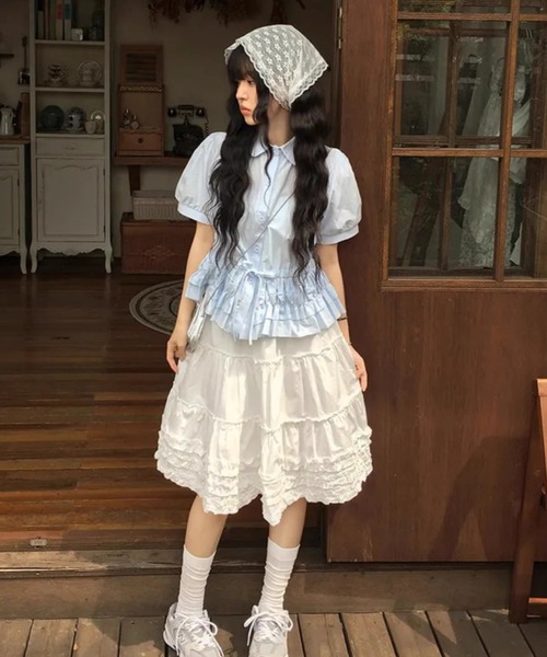 スカート ボリュームフリルティアードスカート | LACーVERT | 09