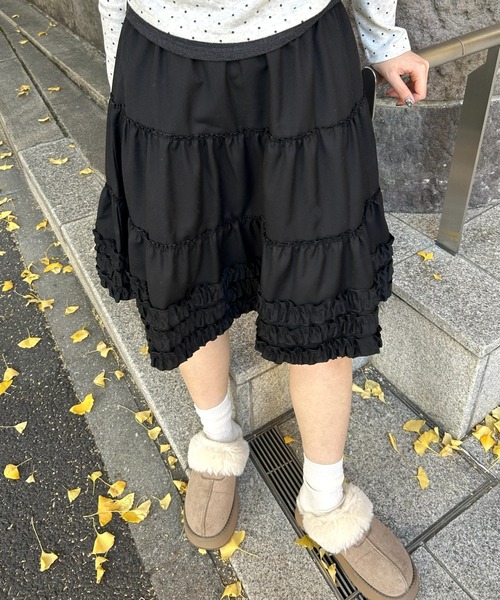スカート ボリュームフリルティアードスカート | LACーVERT | 11
