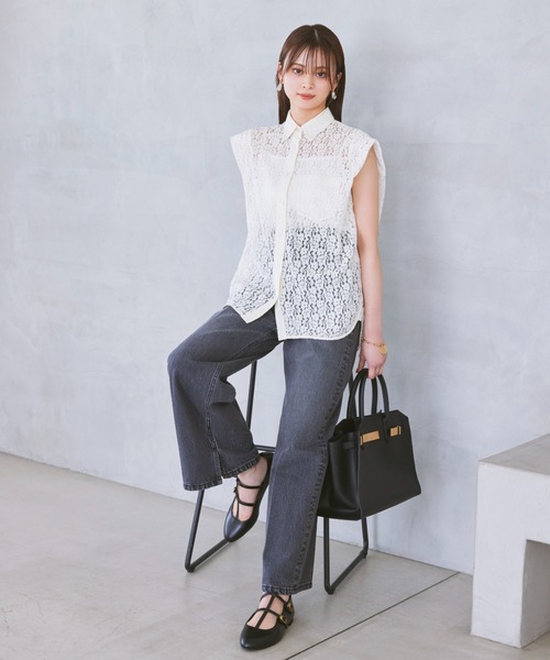 「Mila Owen」 デニムパンツ 0 ベージュ レディース_画像3