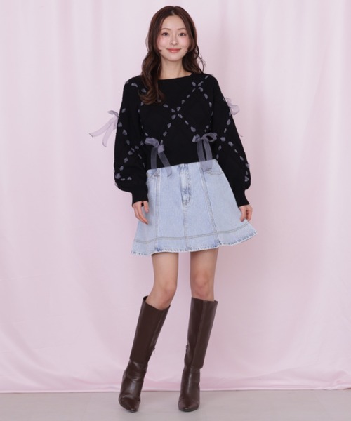 ジルスチュアートハートボタンフレアミニスカート新品未使用品タグあり JILL by JILL STUART（ジルバイジルスチュアート） スカート ハート