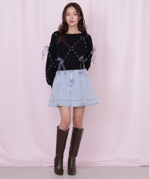 ジルスチュアートハートボタンフレアミニスカート新品未使用品タグあり JILL by JILL STUART（ジルバイジルスチュアート） スカート ハート