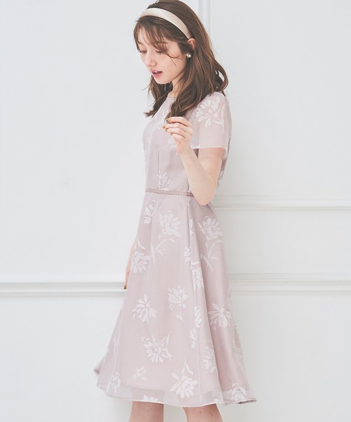 「LAISSE PASSE」 半袖ワンピース SMALL ピンクベージュ レディースの画像