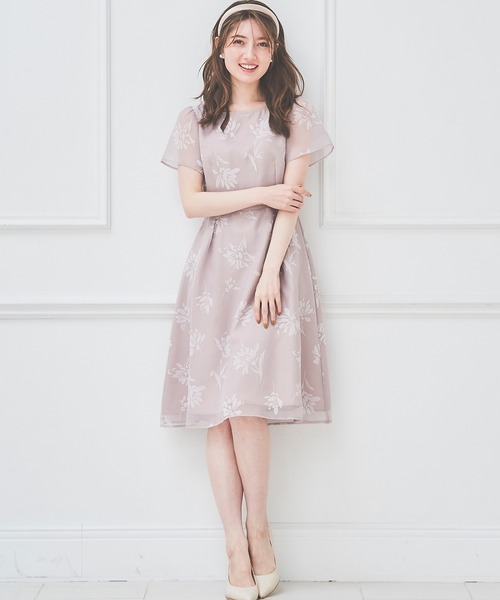「LAISSE PASSE」 半袖ワンピース SMALL ピンクベージュ レディースの画像