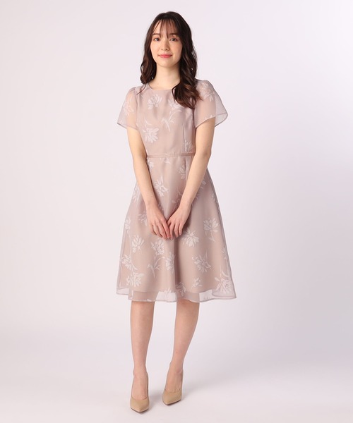 「LAISSE PASSE」 半袖ワンピース SMALL ピンクベージュ レディースの画像
