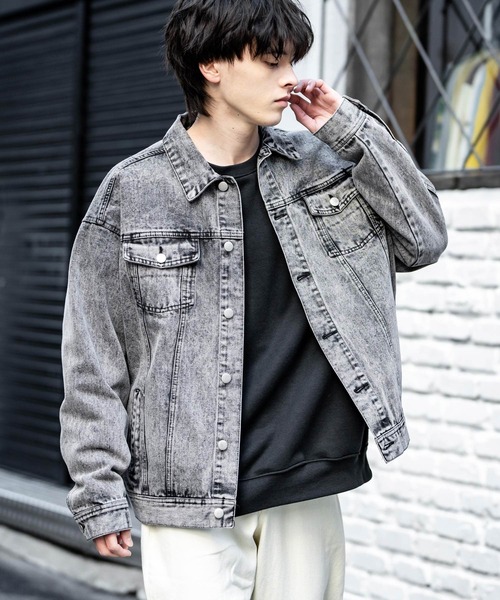 「Rocky Monroe」 デニムジャケット L ライトブラック メンズ_画像4