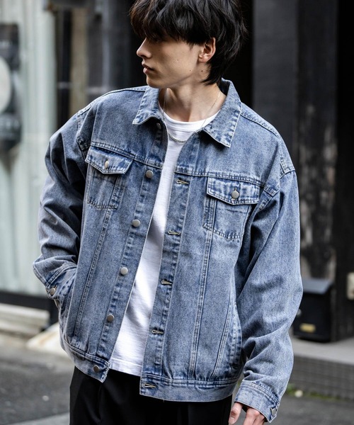 「Rocky Monroe」 デニムジャケット L ライトブラック メンズ_画像9