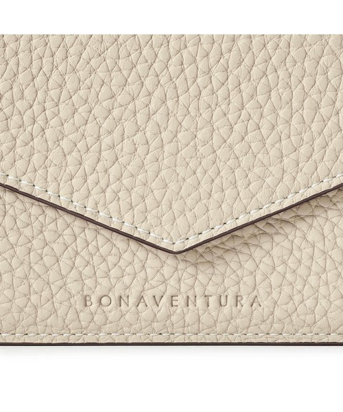 BONA VENTURA 二つ折り財布 ベージュ BONAVENTURA◇2つ折り財布/レザー/BEG/無地/レディース/ボナベンチュラ