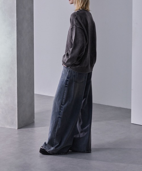 「Loose/ルース」 長袖ニット L ダークグレー メンズ_画像8