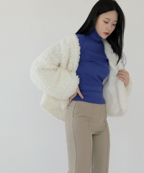 「UNE MANSION」 ノーカラージャケット FREE ブラウン レディース_画像3