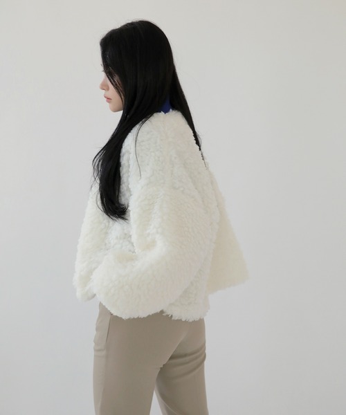 「UNE MANSION」 ノーカラージャケット FREE ブラウン レディース_画像6