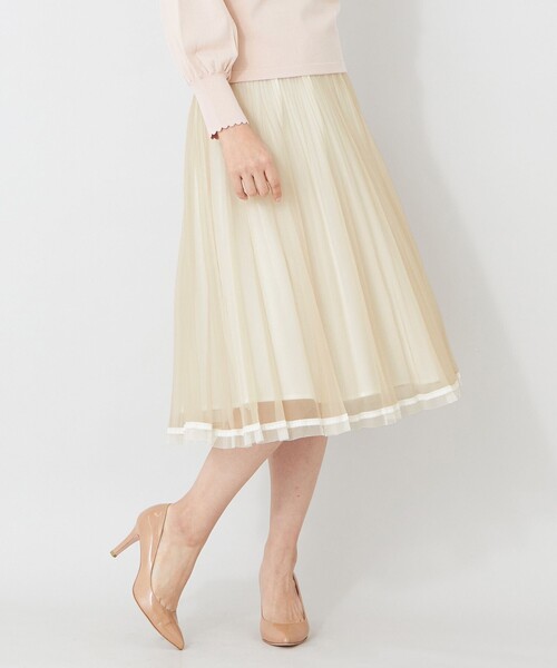 TO BE CHIC（トゥー ビー シック） スカート 配色レース プリーツ