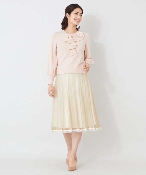 TO BE CHIC（トゥー ビー シック） スカート 配色レース プリーツ