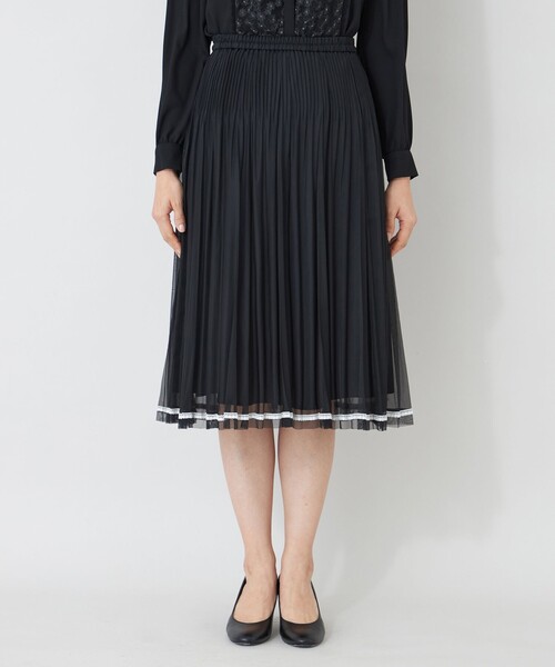 TO BE CHIC（トゥー ビー シック） スカート 配色レース プリーツ
