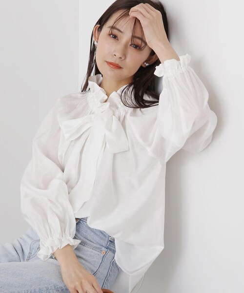 「N.（N. Natural Beauty Basic）」 長袖ブラウス MEDIUM グレー レディース_画像2