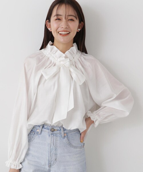 「N.（N. Natural Beauty Basic）」 長袖ブラウス MEDIUM グレー レディース_画像3