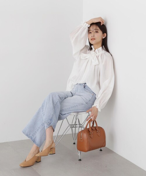 「N.（N. Natural Beauty Basic）」 長袖ブラウス MEDIUM グレー レディース_画像4