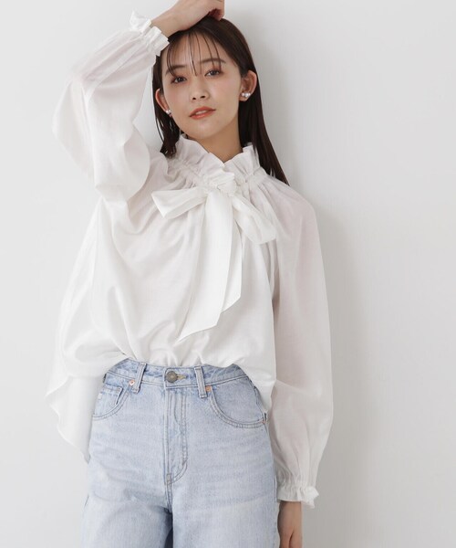 「N.（N. Natural Beauty Basic）」 長袖ブラウス MEDIUM グレー レディース_画像5