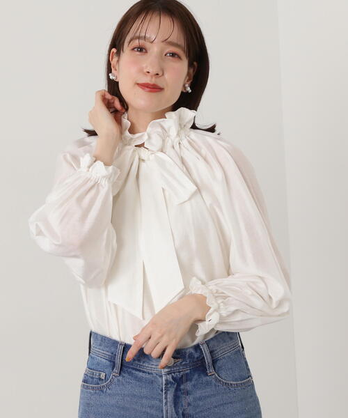 「N.（N. Natural Beauty Basic）」 長袖ブラウス MEDIUM グレー レディース_画像7