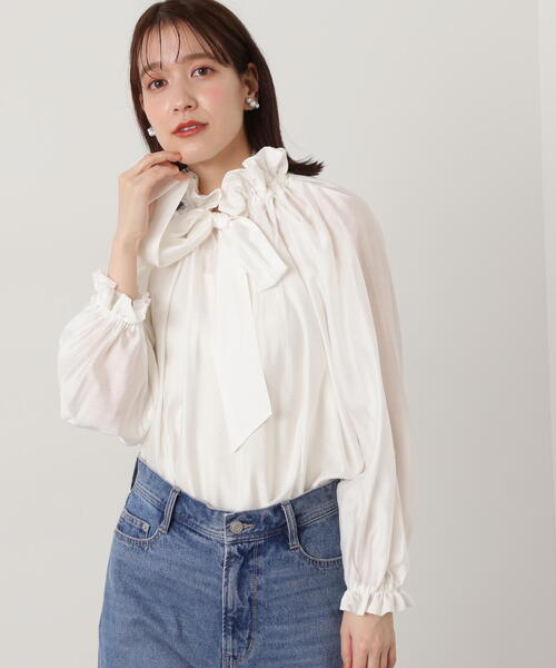 「N.（N. Natural Beauty Basic）」 長袖ブラウス MEDIUM グレー レディース_画像9