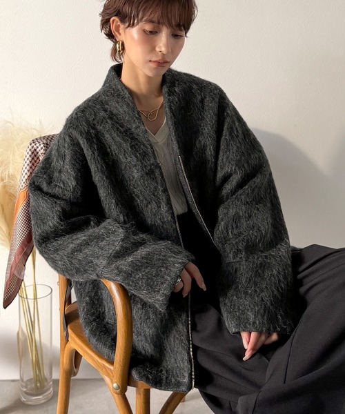 「Classical Evon」 ノーカラーコート SMALL ブラック レディース_画像5