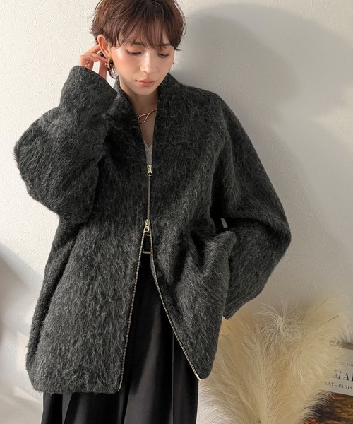 「Classical Evon」 ノーカラーコート SMALL ブラック レディース_画像8