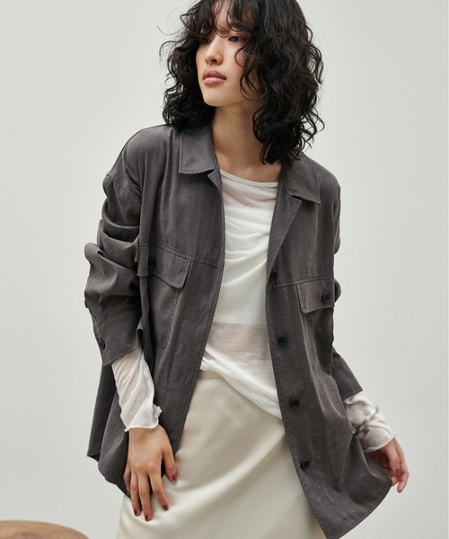 「LARUTA」 長袖シャツ FREE ライトベージュ レディース_画像3