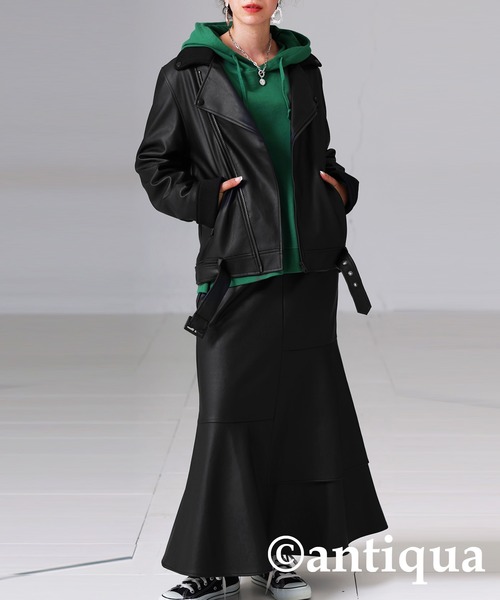 「antiqua」 ライダースジャケット L ブラック レディース_画像2