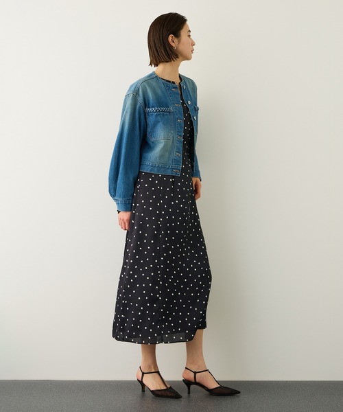 ROPE'（ロペ） ワンピース ドットプリントウエストベルトワンピース