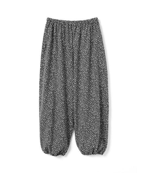 ワイドパンツ パンツ mizuiro ind プリントドローストリングヘムパンツ レディースの画像