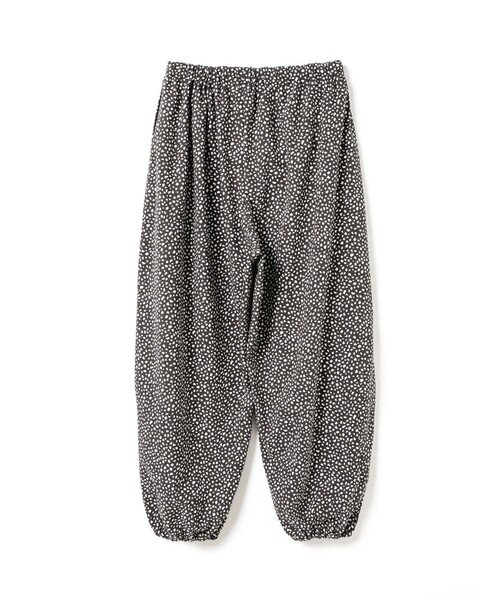ワイドパンツ パンツ mizuiro ind プリントドローストリングヘムパンツ レディースの画像