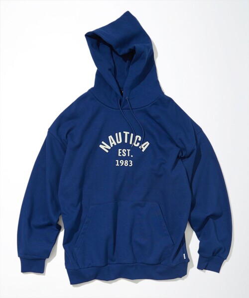 「NAUTICA」 プルオーバーパーカー LARGE ブルー メンズ