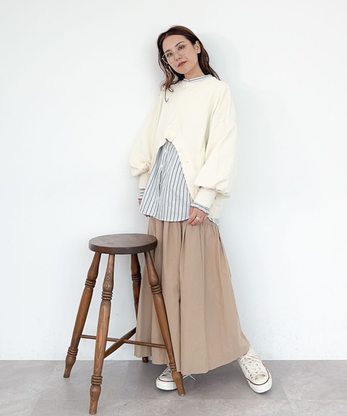 「niko and...」 スウェットカットソー LARGE キャメル レディース_画像6