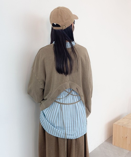 「niko and...」 スウェットカットソー LARGE キャメル レディース_画像8