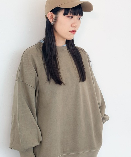 「niko and...」 スウェットカットソー LARGE キャメル レディース_画像9