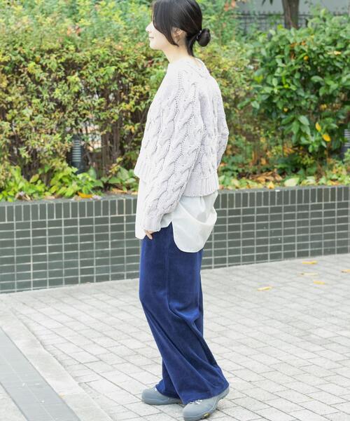 「EKAL」 イージーパンツ ONE ネイビー レディース_画像6