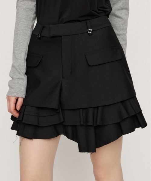 【SLY】 人気完売商品レイヤードフリルスコート新品未使用品ブラックsize 1 SLY（スライ） スカート LAYERED FRILL SKORT レイヤードフリル