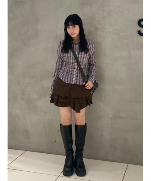 【SLY】 人気完売商品レイヤードフリルスコート新品未使用品ブラックsize 1 SLY（スライ） スカート LAYERED FRILL SKORT レイヤードフリル