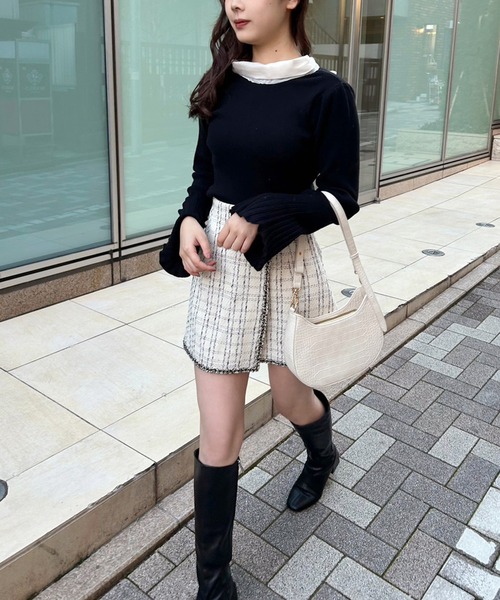 「one after another NICE CLAUP」 長袖ニット FREE アイボリー レディース_画像3