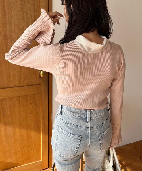 「one after another NICE CLAUP」 長袖ニット FREE アイボリー レディース_画像8