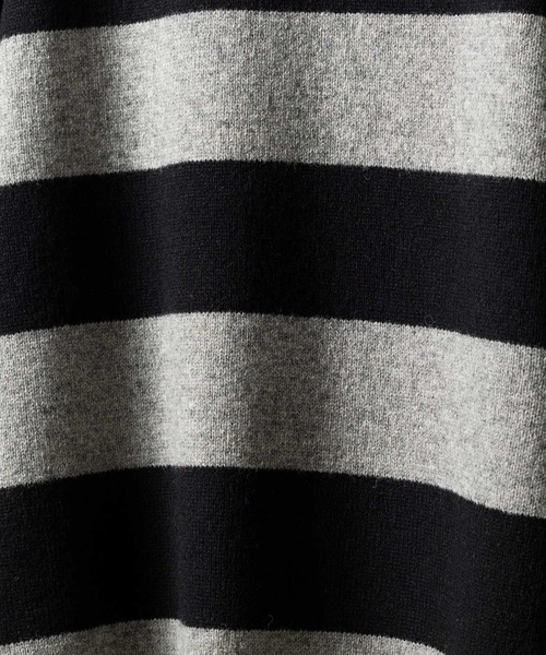 「NUMBER (N)INE」 長袖ニット 2 ブラック×グレー メンズ_画像4