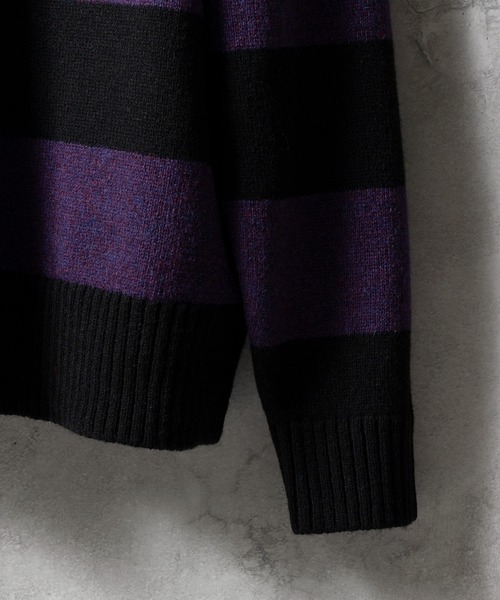 「NUMBER (N)INE」 長袖ニット 2 ブラック×グレー メンズ_画像7