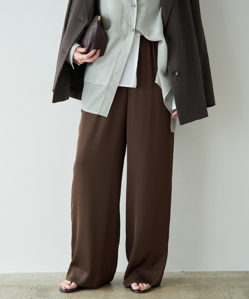plage（プラージュ） ワイドパンツ パンツ 「追加」dull satin relax