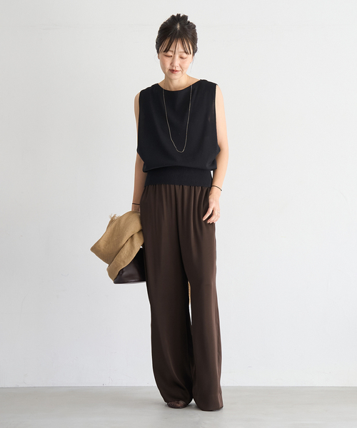 plage（プラージュ） ワイドパンツ パンツ 「追加」dull satin relax